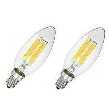 HDC  4W (E14) Warm Glow C35 LED Filament Candle Bulb – Pack of 2
