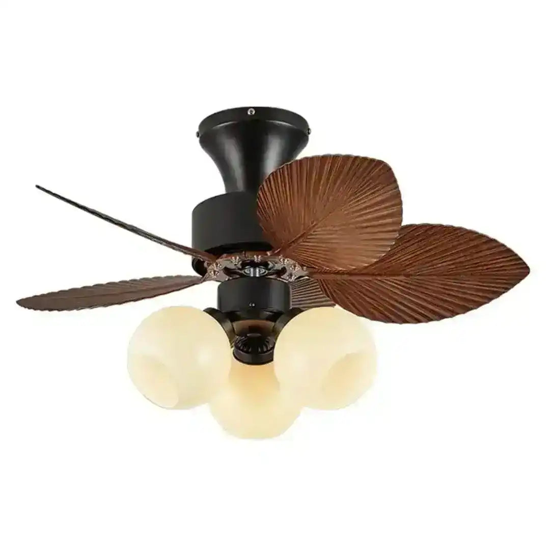 Hdc Tropical Ceiling Fan With Led Light And Remote Control 28 Inch Palm Reversible Fan Light 5 Leaf Blades And Balance Clips