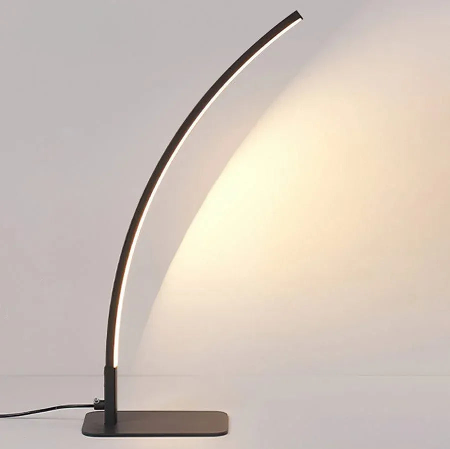 Hdc Shower Head Desk Lamp Black Linear Arc Shape Table Lamp - Tricolor