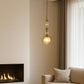 HDC Luxury Amber/Smoke Glass Pendant Light for Living Room & Bedroom