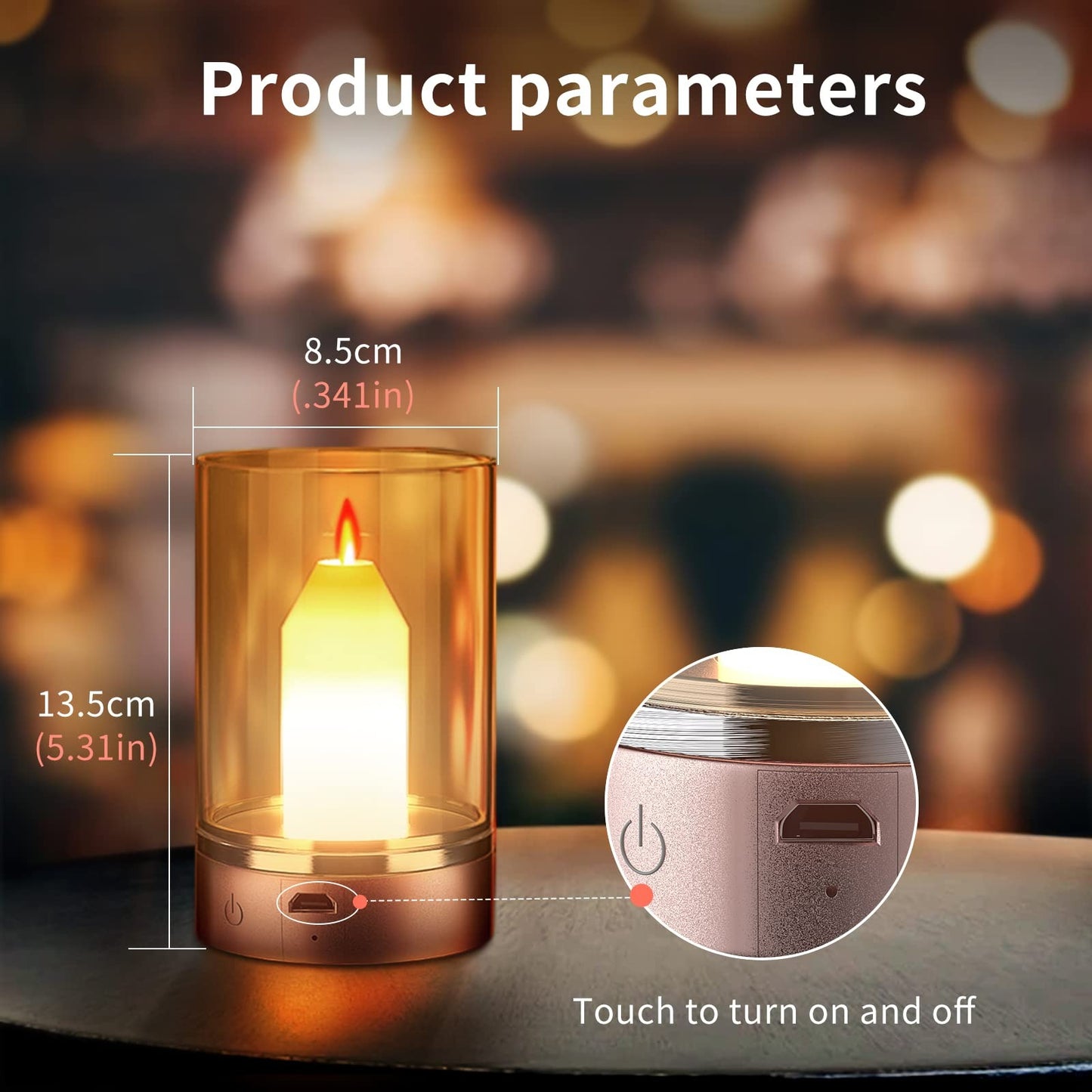 Hdc Flickering Flameless Candles, Induced Control Fake Candles with 3 Light Modes,Battery Operated Candles with Flickering Flame