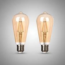 HDC 4W (E27) Amber Glow ST64 Vintage LED Filament Bulb – Pack of 2