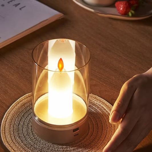 Hdc Flickering Flameless Candles, Induced Control Fake Candles with 3 Light Modes,Battery Operated Candles with Flickering Flame