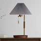 Hdc Retro Desk Lamp Pleated Frey Fabric Lamp Cover with Pull Chain - Warm White