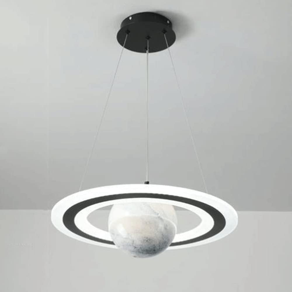 Hdc Modern 45W LED Room Planet Pendant Light with Ring Acrylic Decoration Living Room Chandelier For Kids Room