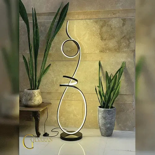 HDC Modern Unique LED Matt Black Floor Lamp For Living Room