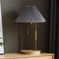Hdc Retro Desk Lamp Pleated Frey Fabric Lamp Cover with Pull Chain - Warm White