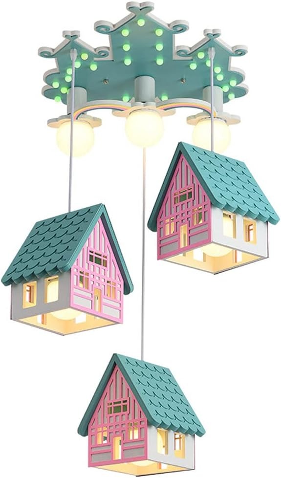 Hdc Whimsical House Ceiling Light – Kids Room Pendant with Colorful Cottage Design & Soft Warm Glow | Perfect for Girls' Bedrooms & Nurseries