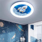 Hdc 500mm Creative Cartoon Rocket LED Ceiling Light, Modern Round Ceiling Lamp for Kids Room, Nursery, Boys & Girls Bedroom
