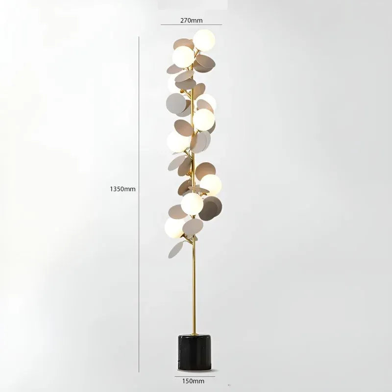 HDC 9 Lights  Modern Golden Metal Artistic Floor Light For Living Room