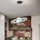 Hdc Modern 45W LED Room Planet Pendant Light with Ring Acrylic Decoration Living Room Chandelier For Kids Room