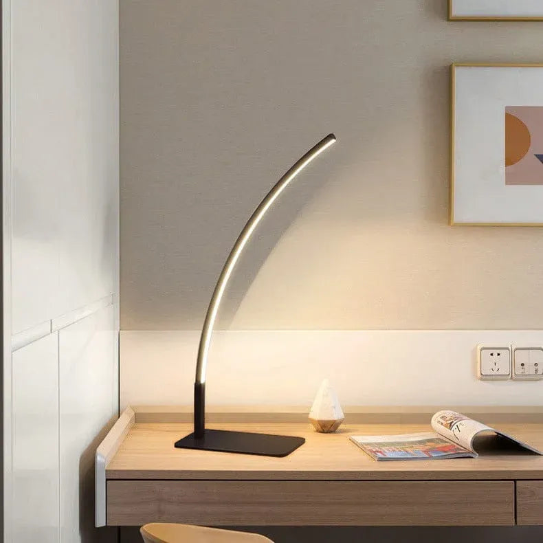 Hdc Shower Head Desk Lamp Black Linear Arc Shape Table Lamp - Tricolor