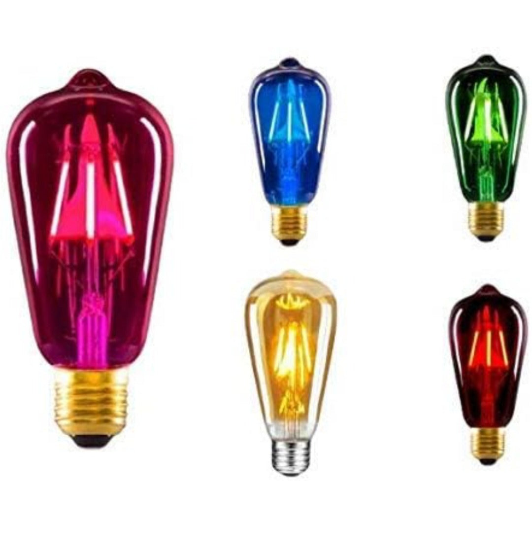 HDC ColourGlow S64 Decorative LED Bulb – 4W (E27) – Blue / Green / Pink- Pack of 2