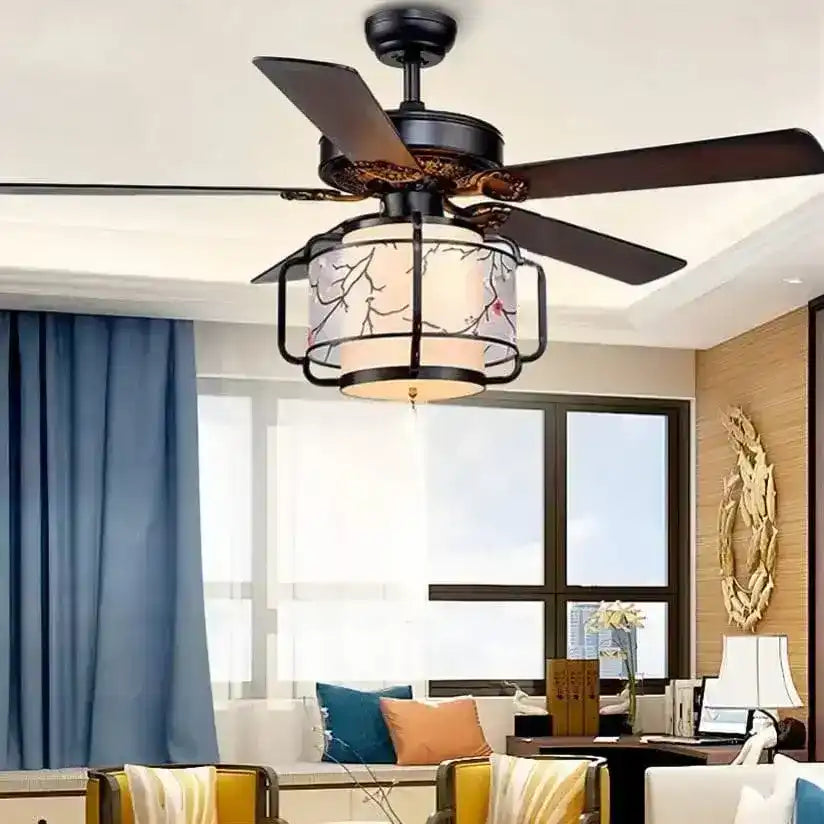 Hdc 52 Inch Retro Style Ceiling Fan Light With Remote Control Ceiling Fan Chandelier