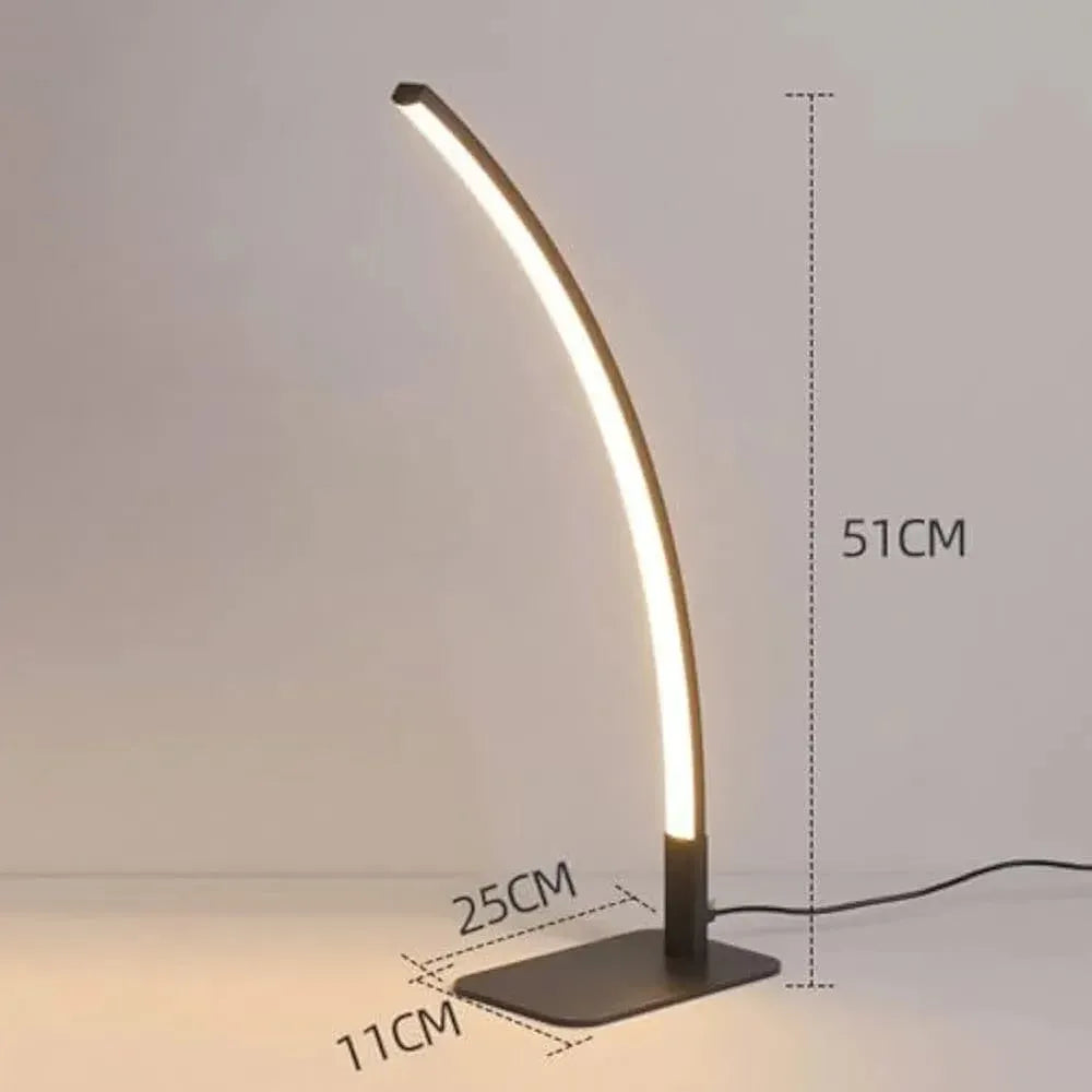 Hdc Shower Head Desk Lamp Black Linear Arc Shape Table Lamp - Tricolor