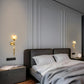 HDC Amber/Smoke Luxury Gold Crystal Glass Wall Light For Bedroom, Living Room