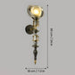 HDC Amber/Smoke Luxury Gold Crystal Glass Wall Light For Bedroom, Living Room