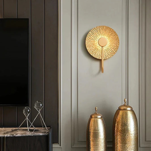 HDC Luxury Modern Gold Glass LED Wall Light for Bedroom, Living Room & Hallway