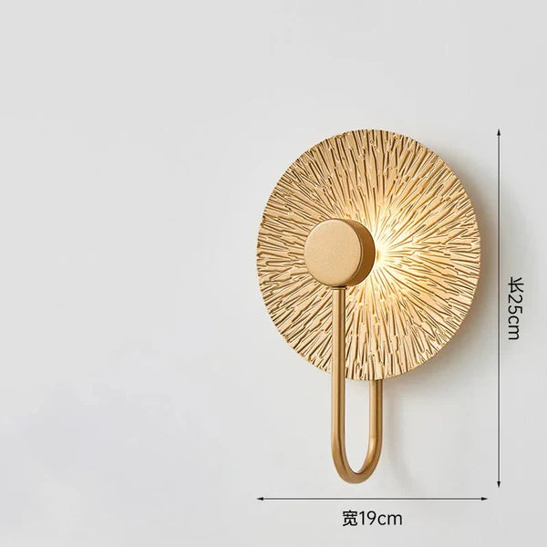 HDC Luxury Modern Gold Glass LED Wall Light for Bedroom, Living Room & Hallway