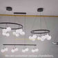 HDC Minimalist Luxury Long Metal 8 Glass Ball Chandelier For Living Room