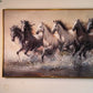 Hdc Modern Beautyful Painting Of Seven Horse Running Near Sea Shore Living Room Three-Dimensional Flower Hallway Background LED Light Wall Art (24*48 IN)