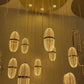 HDC 20 Lights Modern Led Pendant Hanging Double Height Staircase Chandelier- tricolor