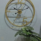 Hdc Golden European Modern Wall Clock Colorful Metal Stereo Retro with Quartz Needle Creative Living Room