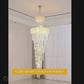 HDC 1800MMX600MM K9 CRYSTAL LED DOUBLE HEIGHT STAIR CHANDELIER - WARM WHITE