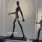 HDC Modern Luxury Art Human Holding Circle Sculpture living room bed room LED Floor Lamp