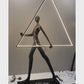 HDC Modern Luxury Art Human Holding Triangle Sculpture living room bed room LED Floor Lamp