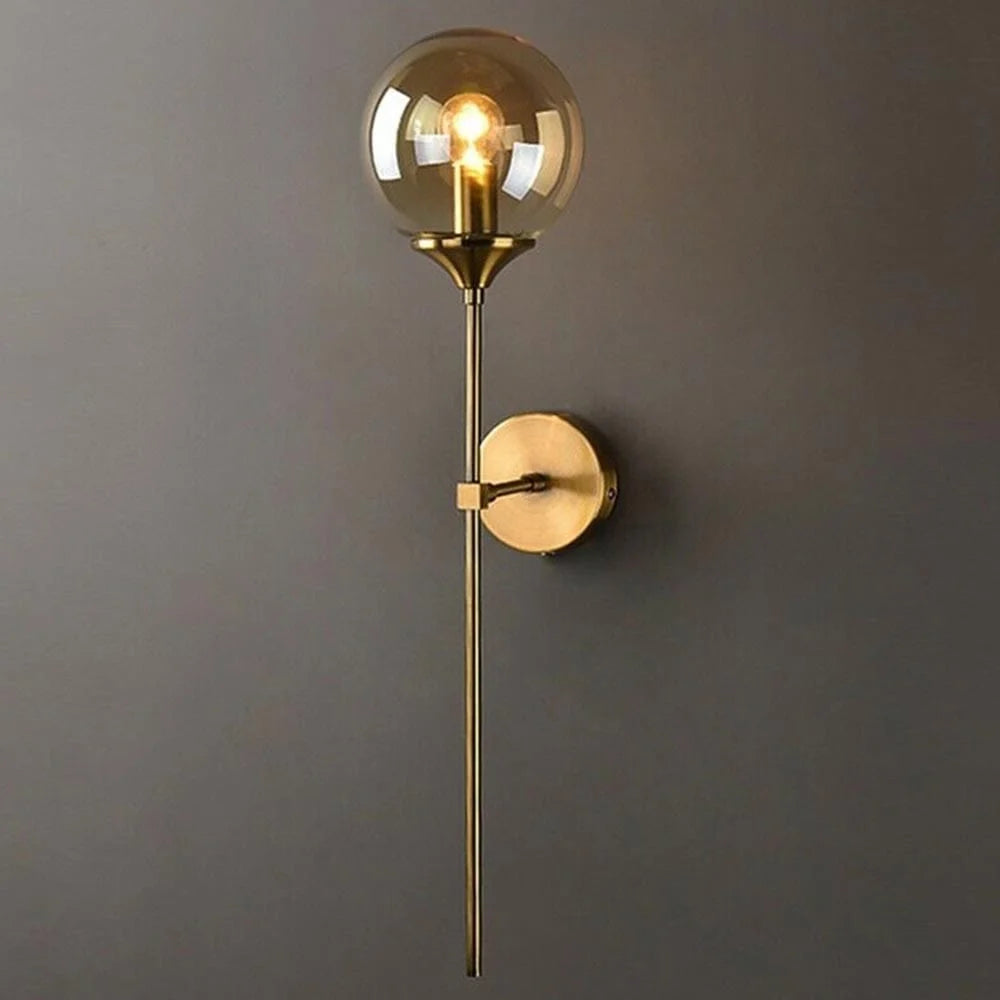 HDC Modern Glass Globe Wall Light – Luxury Decorative Wall Sconce for Living Room & Bedroom