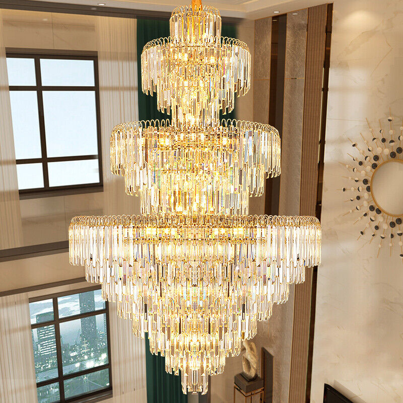 Hdc 1500mm LED Modern K9 Crystal Chandelier Light Ceiling Villa Stairs Lighting Fixture