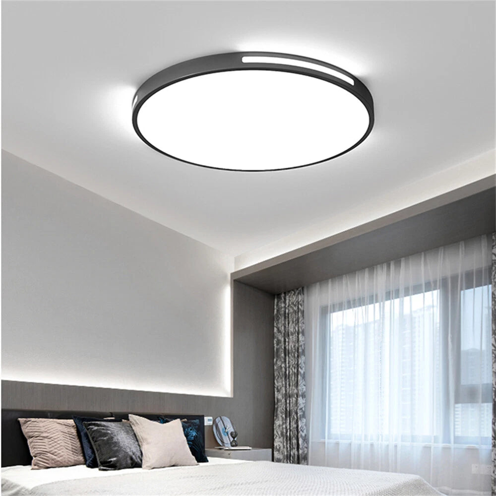 HDC Modern Black 470MM Round LED Ceiling Light for Bedroom, Living Room