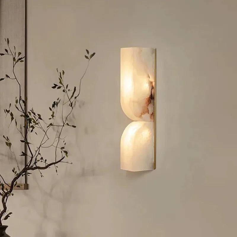HDC Luxury Marble Finish Vertical LED Wall Light for Modern Interiors