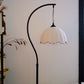 HDC Luxury Arc Floor Lamp with Side Table – Vintage Fabric Shade