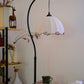 HDC Luxury Arc Floor Lamp with Side Table – Vintage Fabric Shade