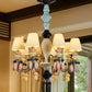 HDC 8 Lights Shade Italian Ceiling Lights Hanging Ceramic Chandelier For Restaurant, Living room