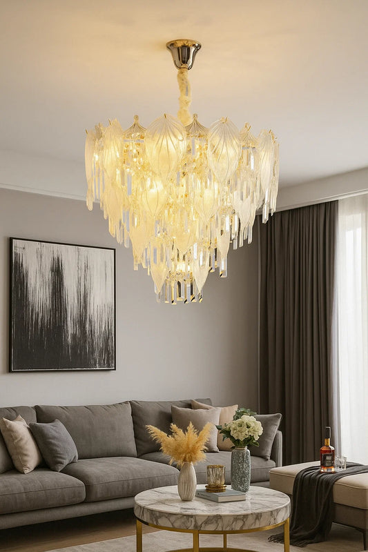HDC 800mm Golden Celestia Cascade Crystal Chandelier for Living Room