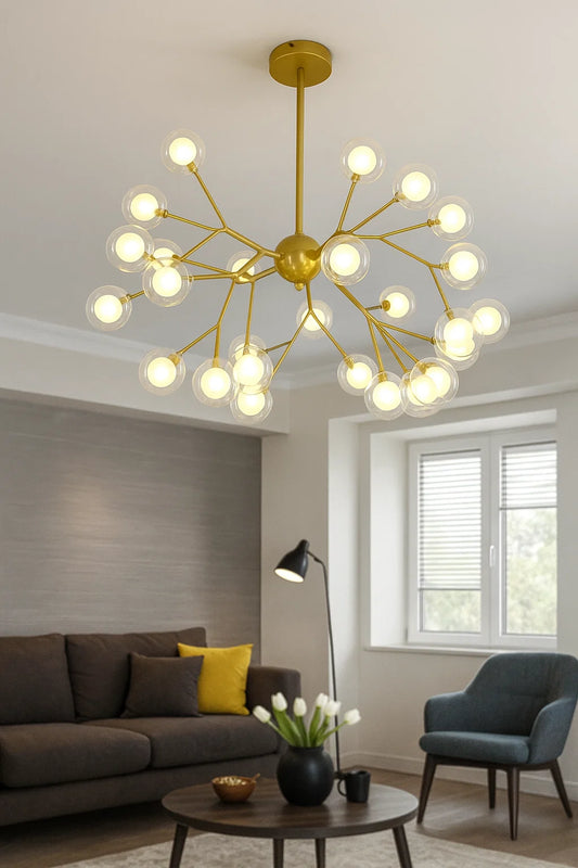 HDC Golden 36-Light Contemporary Cluster Ceiling Lamp