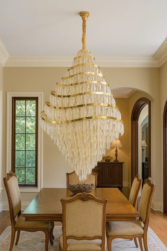 HDC 1500mm Grand Spiral Crystal Double Height Chandelier for Staircase