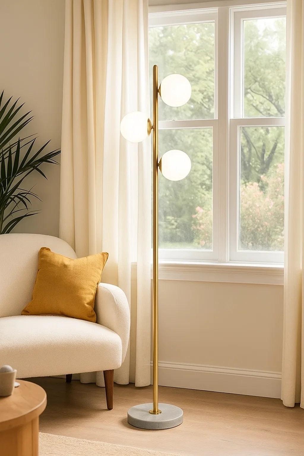 Hdc 3-Globe Modern Freestanding Lamp Living Room Floor Lamp