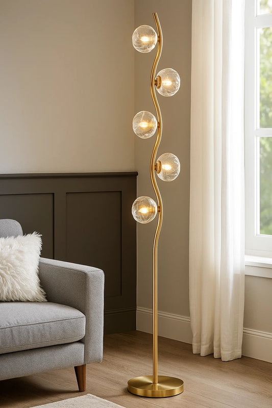 Hdc 5-Globe Modern Freestanding Lamp Living Room Floor Lamp