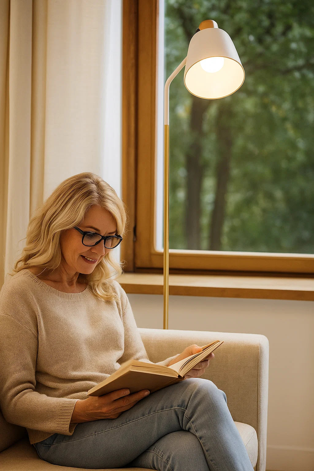 Hdc Modern Simple Iron Floor Lamp Adjustable Lampshade Reading Lamp Living Room Floor Light Standing Light- White