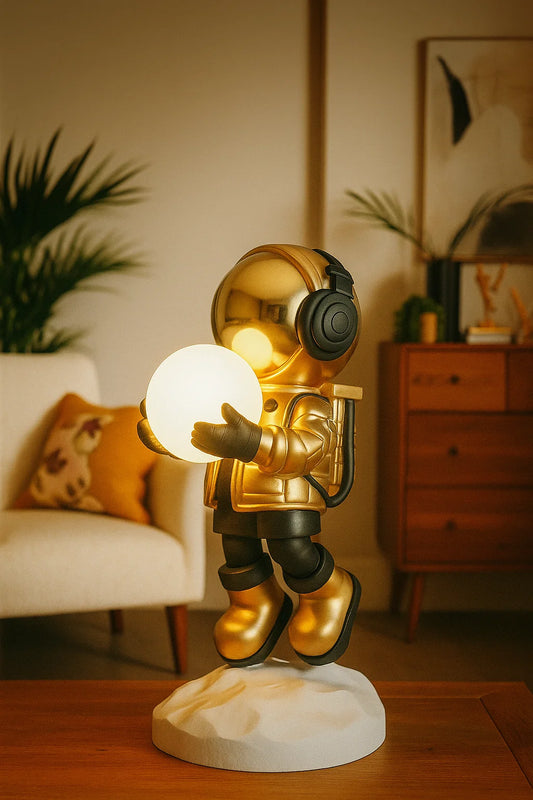 Hdc Modern Simple Vertical Astronaut Statue Figurine Modern Art Home Decor Sculpture Spaceman Resin Crafts Creative Indoor Floor Lamp
