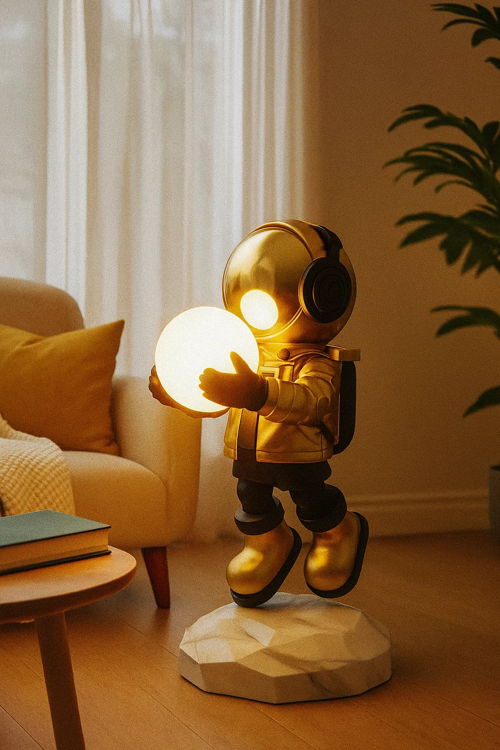 Hdc Modern Simple Vertical Astronaut Statue Figurine Modern Art Home Decor Sculpture Spaceman Resin Crafts Creative Indoor Floor Lamp