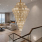 HDC 1200*1800mm Luxury Tiered Crystal Double Height Stair Case Chandelier