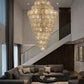 HDC 1200*1800mm Luxury Tiered Crystal Double Height Stair Case Chandelier
