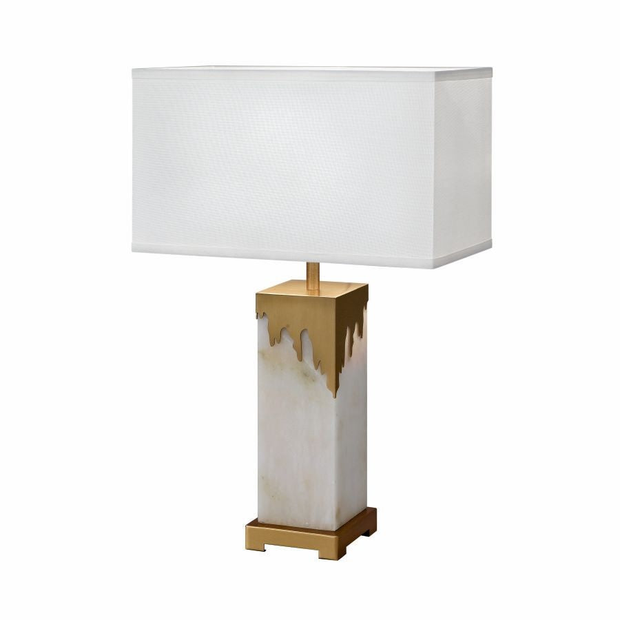 Hdc Modern Antique Brass Finish Table Lamp With Glass Shade