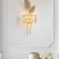 HDC American Gold Crystal Wall Lamps Bedroom Living Room Bedside Nordic Palm Leaf Luxury Study Decor Wall Sconces