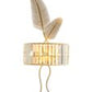 HDC American Gold Crystal Wall Lamps Bedroom Living Room Bedside Nordic Palm Leaf Luxury Study Decor Wall Sconces